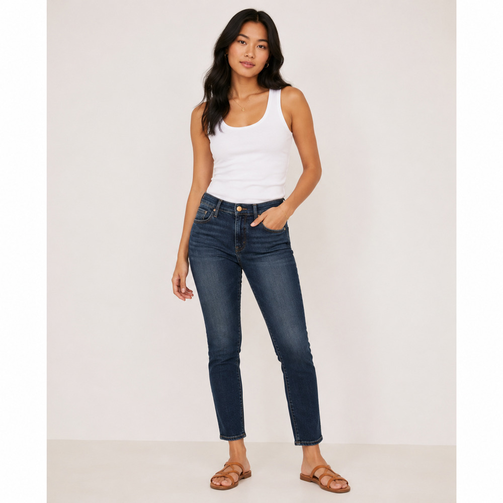 Mother Mid Rise Dazzler Ankle Jeans Teaming Up Medium Wash Women's 28
